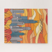 Orange Autumn in Chicago Travel Puzzle (Horizontal)