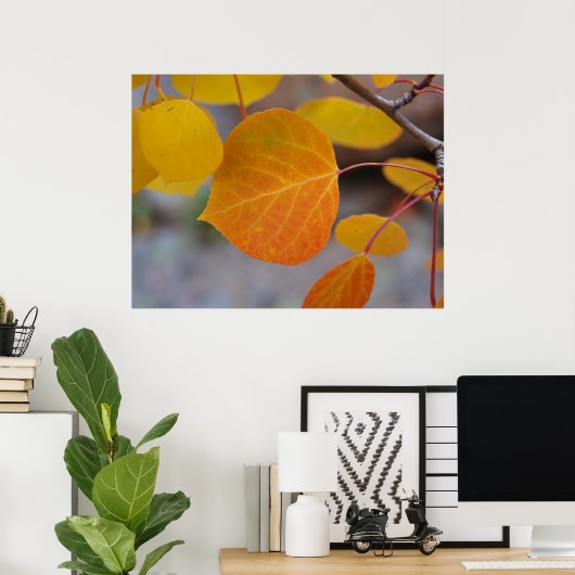 Orange Autumn Leaf Poster (Heimbüro)