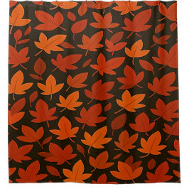 Orange Autumn Leaves Duschvorhang