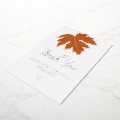 Orange Autumn Maple Leaf Wedding Danke Silver Folieneinladung (Gedreht)
