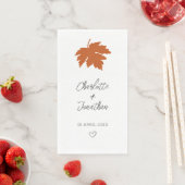 Orange Autumn Maple Leaf Wedding Serviette (Beispiel)