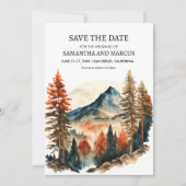 Orange Autumn Mountain Wedding Foto Rett Date Save The Date (Vorderseite)