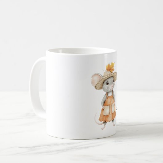 Orange Autumn Mouse Kaffeetasse (Vorderseite Links)