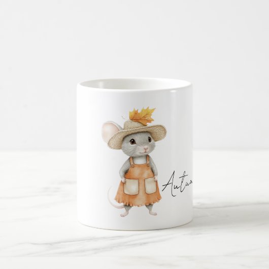 Orange Autumn Mouse Kaffeetasse (Mittel)
