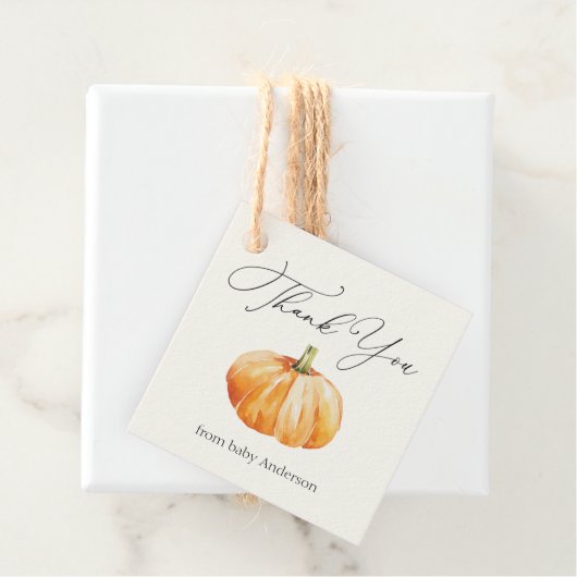 Orange Autumn Pumpkin Vielen Dank Geschenkanhänger (Beispiel)