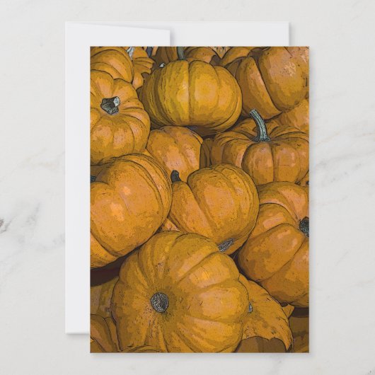 Orange Autumn Pumpkins Engagement Party Einladung (Rückseite)