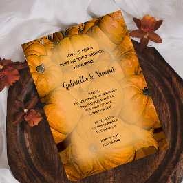 Orange Autumn Pumpkins Post Wedding Brunch Einladung