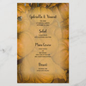 Orange Autumn Pumpkins Wedding Menu (Vorderseite)