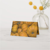 Orange Autumn Pumpkins Wedding Platzkarte (Rückseite)