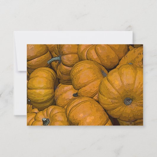 Orange Autumn Pumpkins Wedding RSVP Response Card (Rückseite)