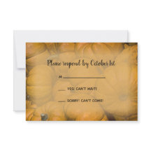 Orange Autumn Pumpkins Wedding RSVP Response Card