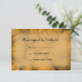 Orange Autumn Pumpkins Wedding RSVP Response Card Karte (Stehend Vorderseite)