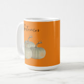 Orange Autumn White Pumpkins Erntedank Kaffeetasse (Vorderseite Links)