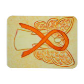 Orange Awareness Ribbon Angel Art Magnet (Horizontal)