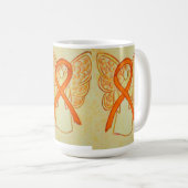 Orange Awareness Ribbon Angel Art Tasse (VorderseiteRechts)