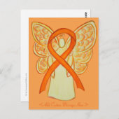 Orange Awareness Ribbon Angel Custom Postcard Postkarte (Vorne/Hinten)