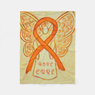 Orange Awareness Ribbon Angel Hope Cure Blanket Fleecedecke