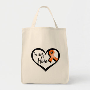 Orange Awareness Ribbon für meinen Helden Tragetasche