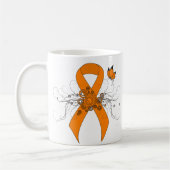 Orange Awareness Ribbon mit Butterfly Kaffeetasse (Links)