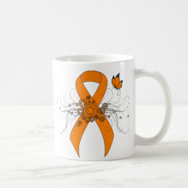 Orange Awareness Ribbon mit Butterfly Kaffeetasse