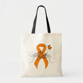 Orange Awareness Ribbon mit Butterfly Tragetasche