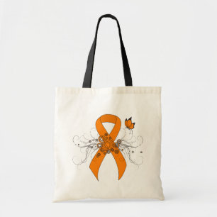 Orange Awareness Ribbon mit Butterfly Tragetasche