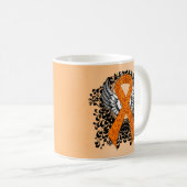 Orange Awareness Ribbon mit Flügeln Kaffeetasse (VorderseiteRechts)