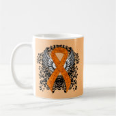 Orange Awareness Ribbon mit Flügeln Kaffeetasse (Links)