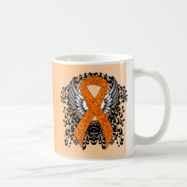 Orange Awareness Ribbon mit Flügeln Kaffeetasse