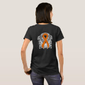 Orange Awareness Ribbon mit Flügeln T-Shirt (Schwarz voll)