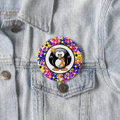 Orange Awareness Ribbon Penguin Button (Beispiel)