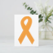 Orange Awareness Ribbon Postkarte (Stehend Vorderseite)