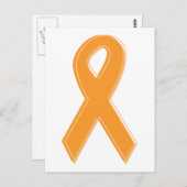 Orange Awareness Ribbon Postkarte (Vorne/Hinten)