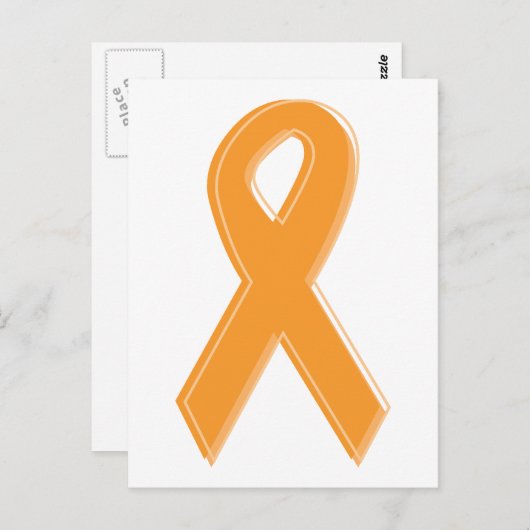 Orange Awareness Ribbon Postkarte (Vorne/Hinten)