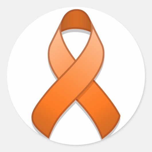 Orange Awareness Ribbon Round Sticker (Vorderseite)