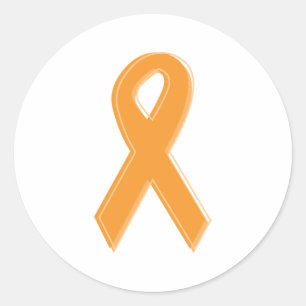 Orange Awareness Ribbon Runder Aufkleber