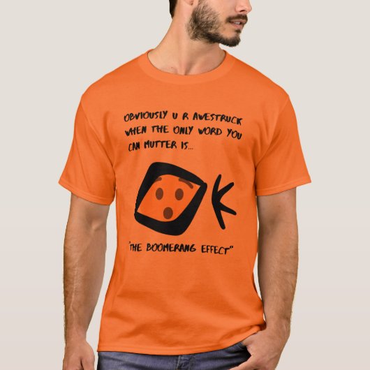 Orange 'Awestruck' Boomeranged T-Shirt (Vorderseite)