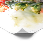 Orange Azalea Blume Art Print Poster (Ecke)