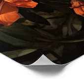 Orange Azalea Blume Art Print Poster (Ecke)