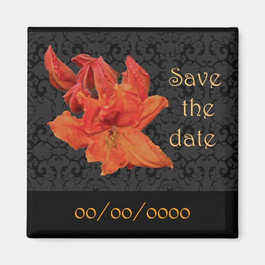 Orange Azalea Blüten Magnet (Vorne)