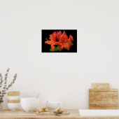 Orange Azalea Blüten Poster (Küche)