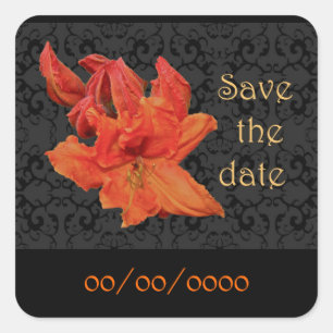 Orange Azalea Blüten Quadratischer Aufkleber