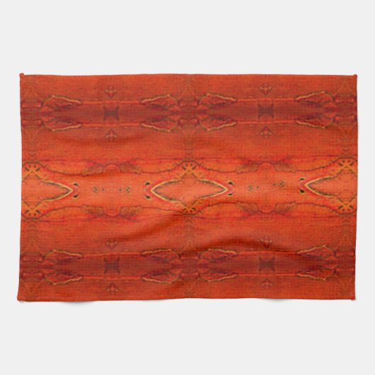 Orange Aztec Muster2.0 Geschirrtuch (Horizontal)