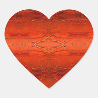 Orange Aztec Muster Herz-Aufkleber