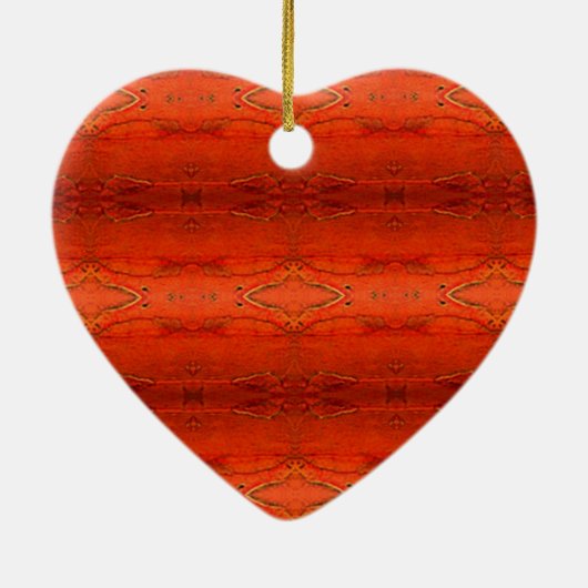 Orange Aztec Muster Keramikornament (Hinten)