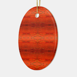 Orange Aztec Muster Keramikornament