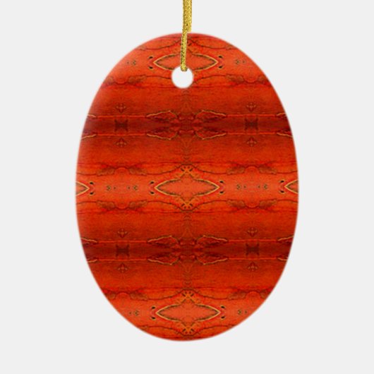 Orange Aztec Muster Keramikornament (Vorne)