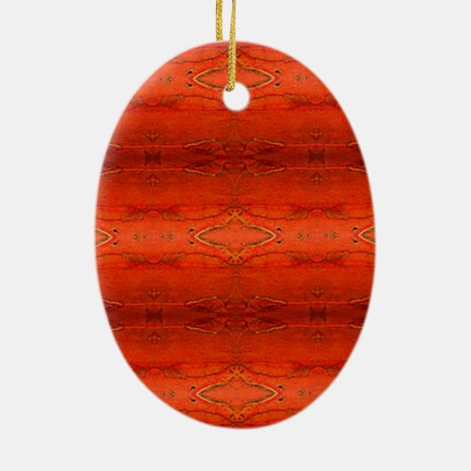 Orange Aztec Muster Keramikornament (Hinten)