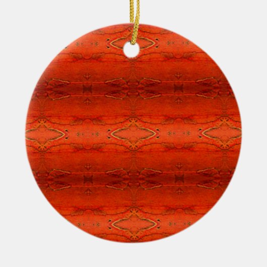 Orange Aztec Muster Keramikornament (Vorne)
