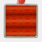 Orange Aztec Muster Ornament Aus Metall (Vorne)